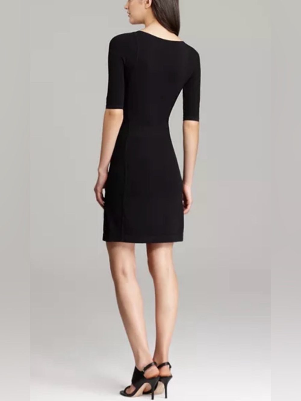 Theory V-neck Mini Dress Little Black Dress Style JuliaLynn Ventura size M - Picture 2 of 11